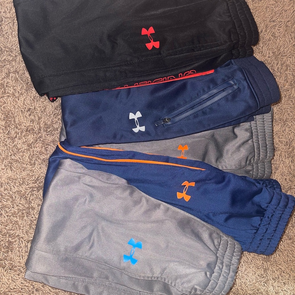 Under Armour Kids' Athletic Shorts - Black, Gray, and Blue